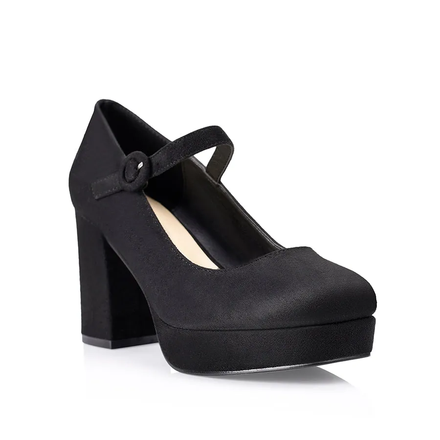 Hennessy Mary Jane Platforms - Black Micro