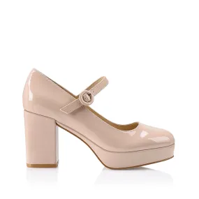 Hennessy Mary Jane Platforms - Nude Patent