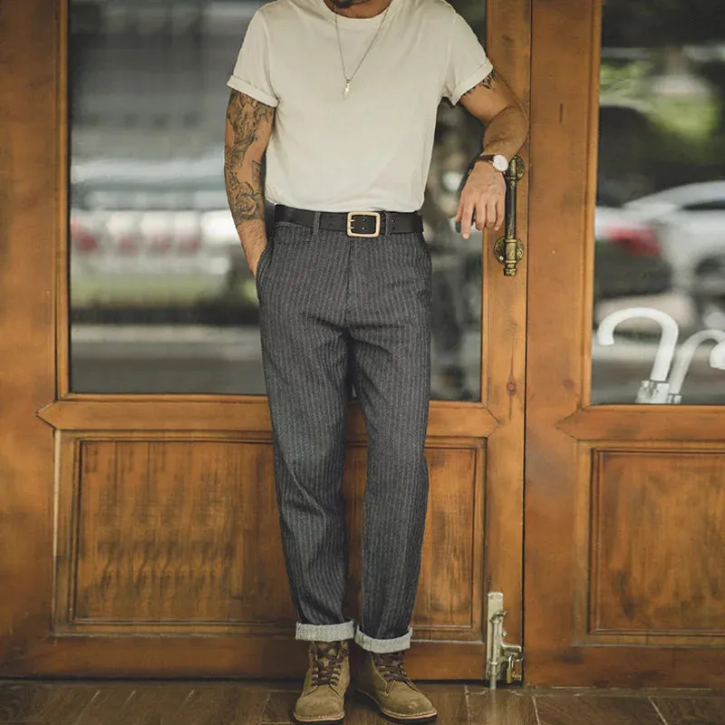 Herringbone Tapered Trousers