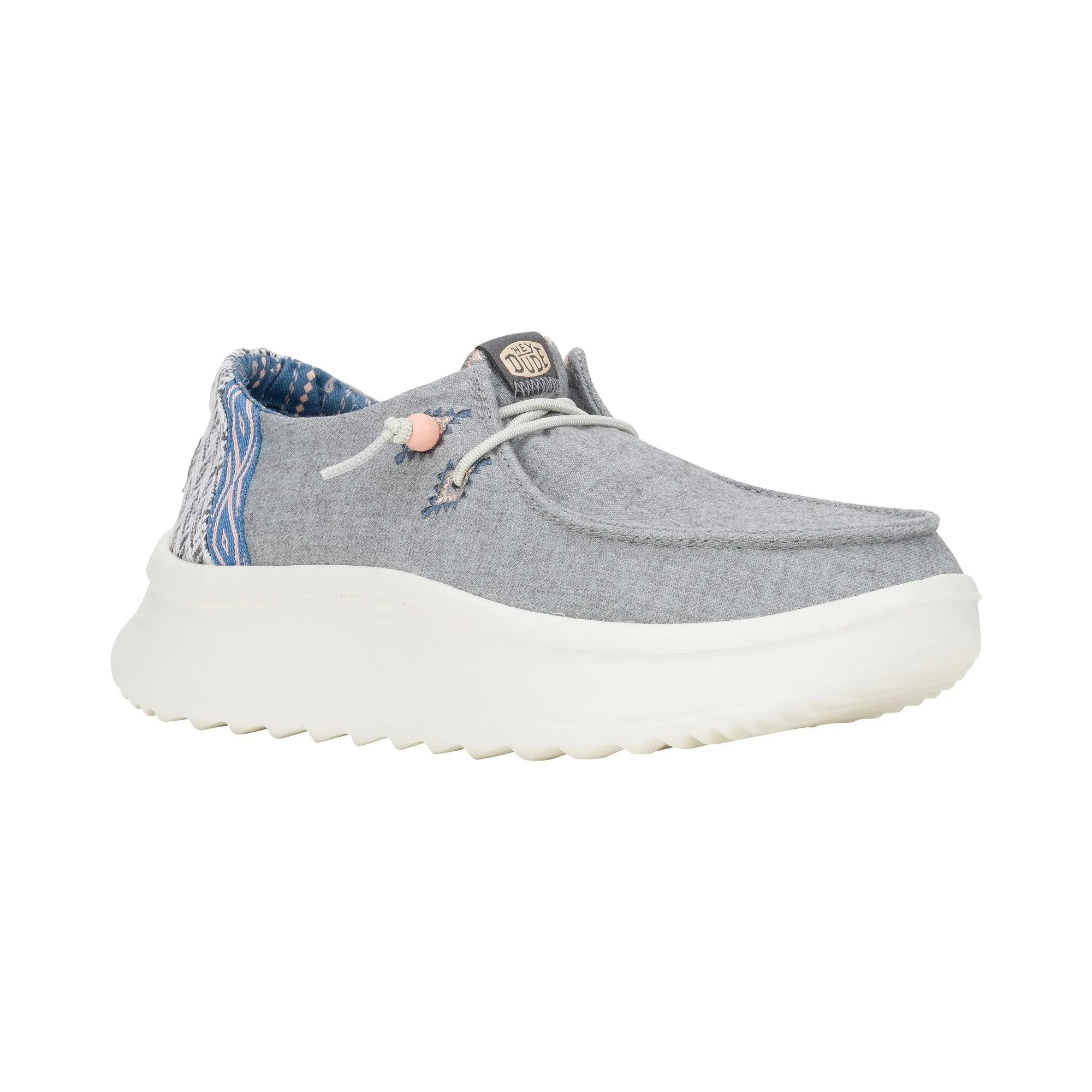 HEYDUDE Wendy Peak Chambray Woven Womens Shoes - Grey