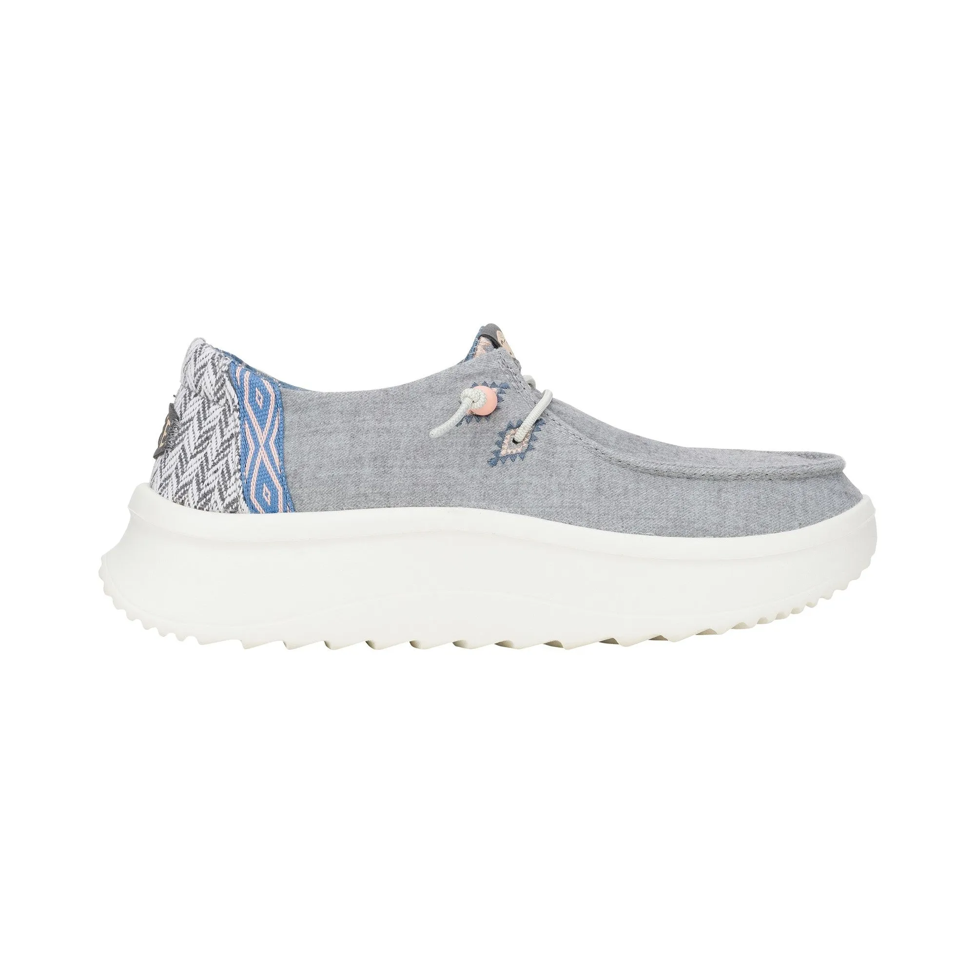 HEYDUDE Wendy Peak Chambray Woven Womens Shoes - Grey