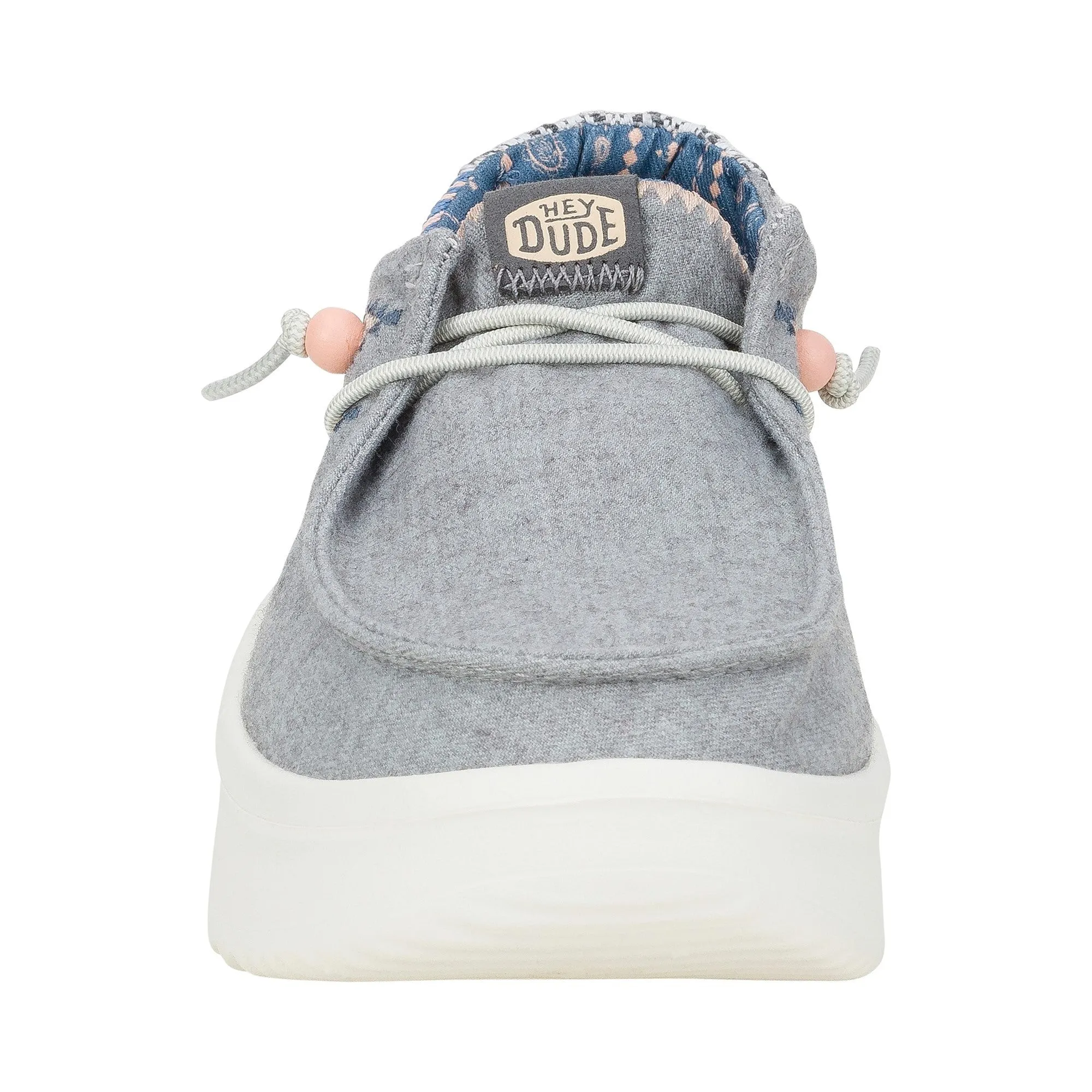 HEYDUDE Wendy Peak Chambray Woven Womens Shoes - Grey