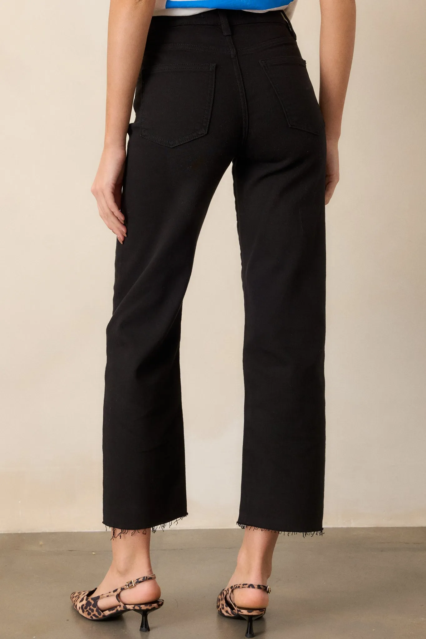 High Stakes Black Cropped Straight Leg Jeans