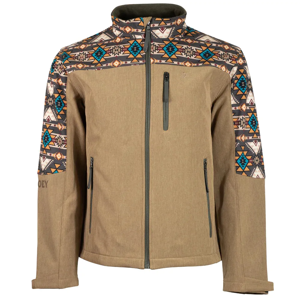 HOEY Softshell Jacket With Tan and Aztec Design