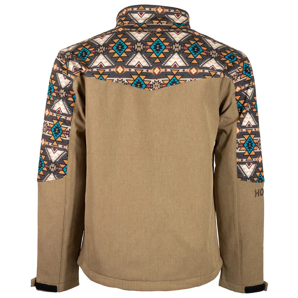 HOEY Softshell Jacket With Tan and Aztec Design