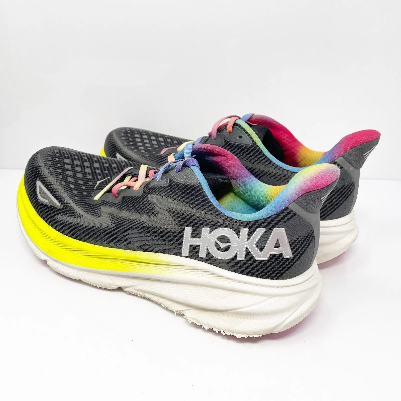 Hoka One One Mens Clifton 9 1132210 BAAB Black Running Shoes Sneakers Sz 10.5 2E