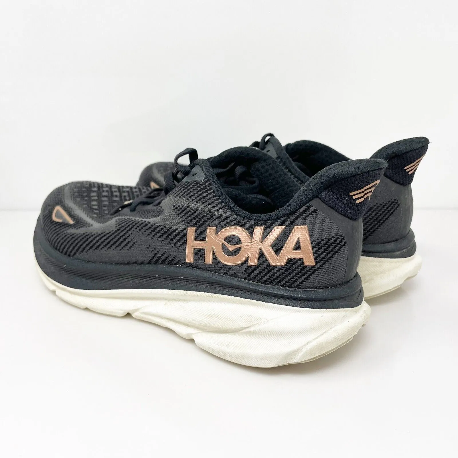 Hoka One One Womens Clifton 9 1132211 BRGL Black Running Shoes Sneakers Sz 7.5 D