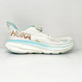 Hoka One One Womens Clifton 9 1132211 FTRS White Running Shoes Sneakers Sz 7.5 D