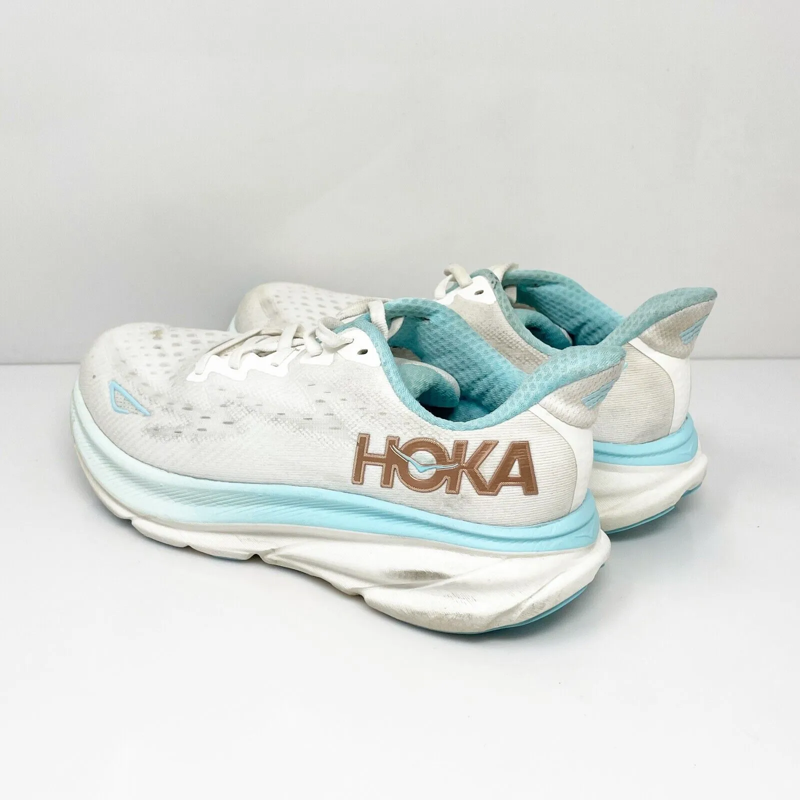 Hoka One One Womens Clifton 9 1132211 FTRS White Running Shoes Sneakers Sz 7.5 D