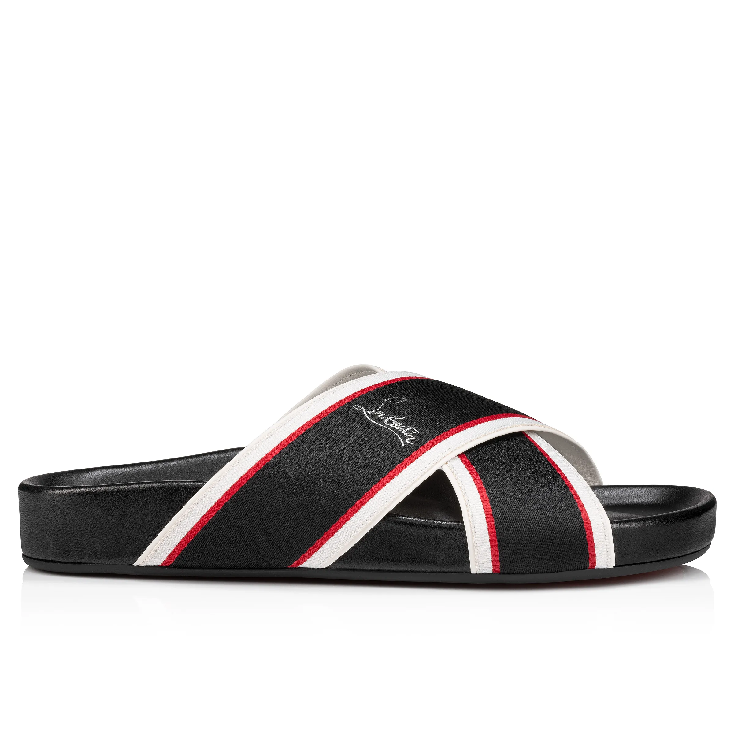 Hot Cross Bizz Mules - Ribbon and nappa leather - Black - Men