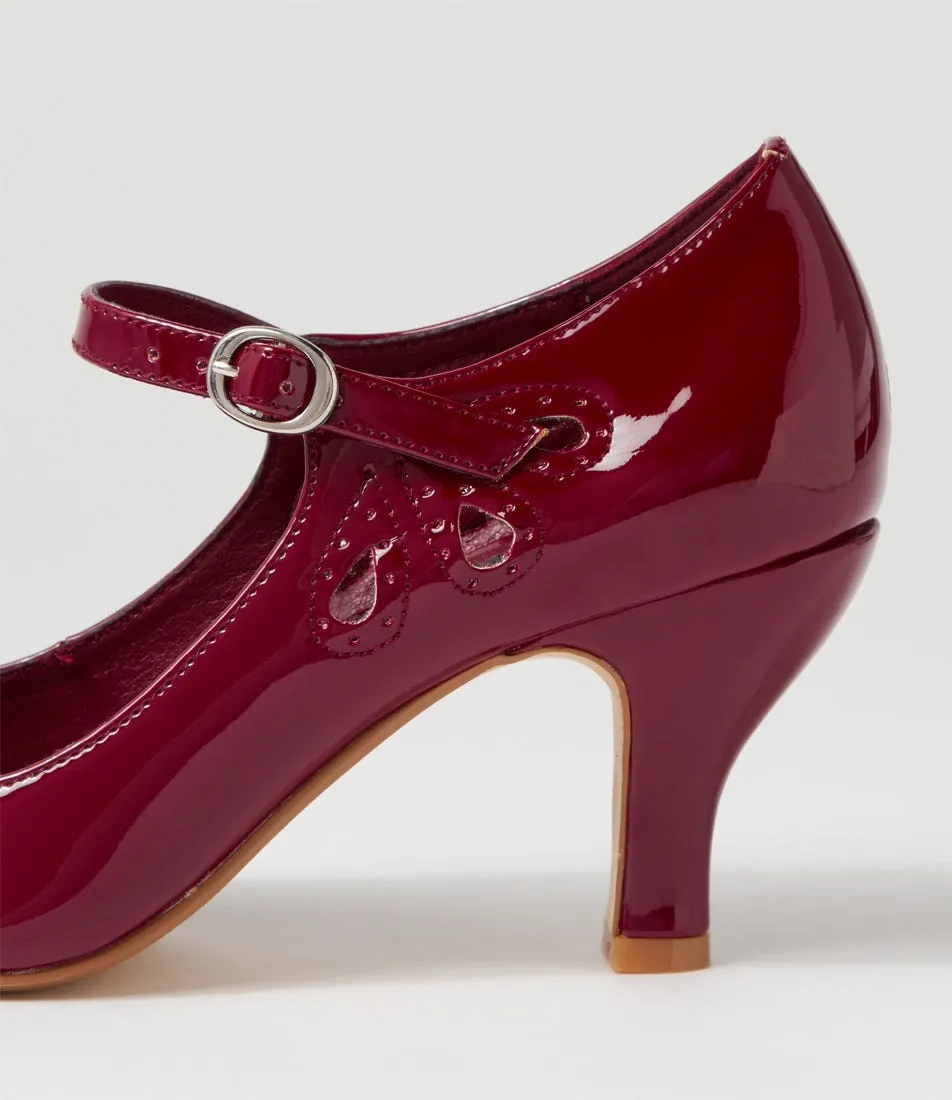 I LOVE BILLY Mendy Wine Patent Pu Mary Jane Heels