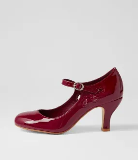 I LOVE BILLY Mendy Wine Patent Pu Mary Jane Heels