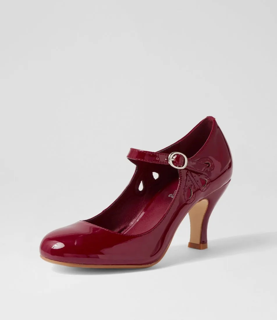 I LOVE BILLY Mendy Wine Patent Pu Mary Jane Heels