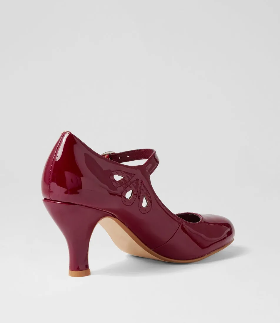 I LOVE BILLY Mendy Wine Patent Pu Mary Jane Heels