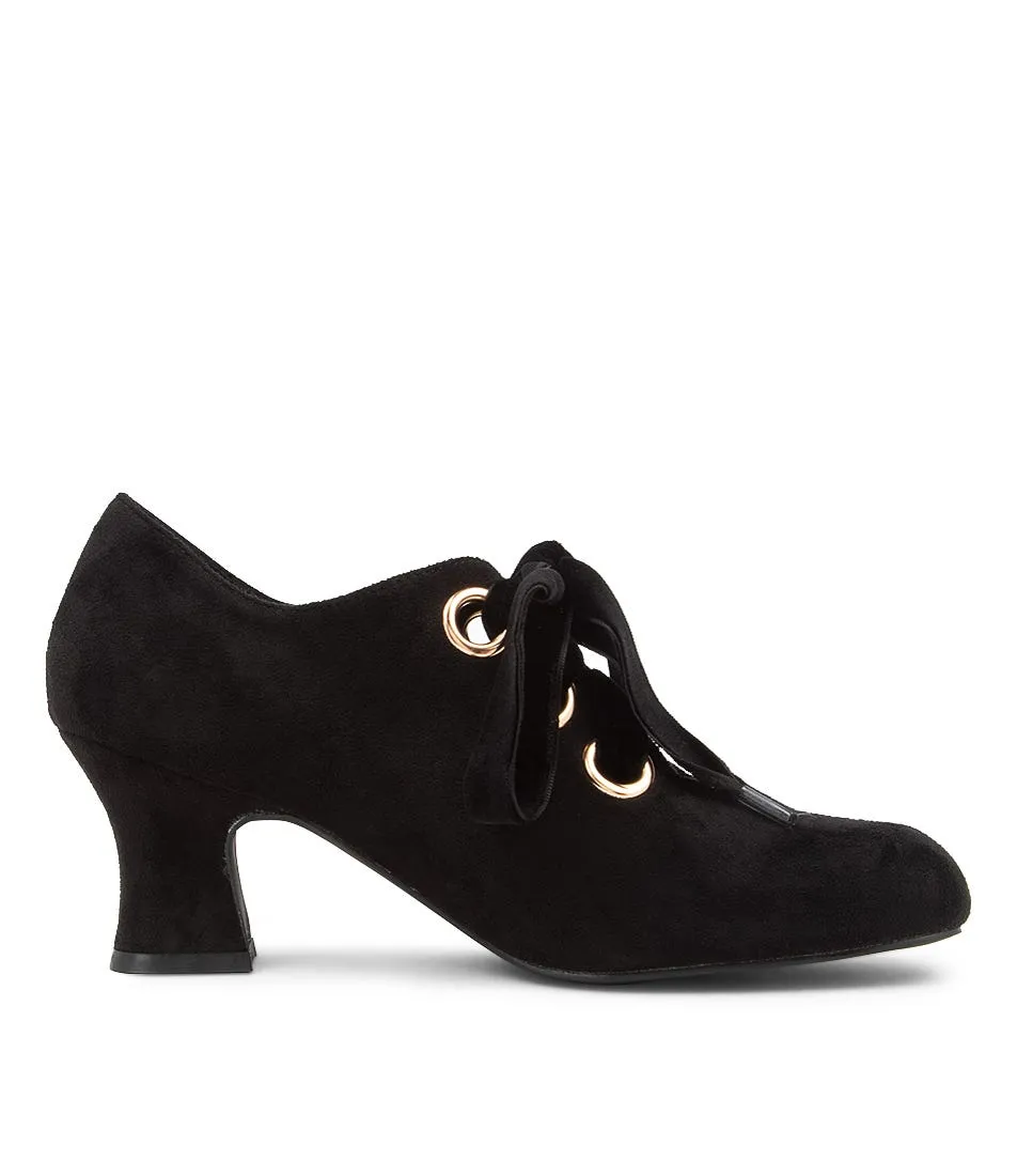 I LOVE BILLY Yalanda Black Microsuede Heels