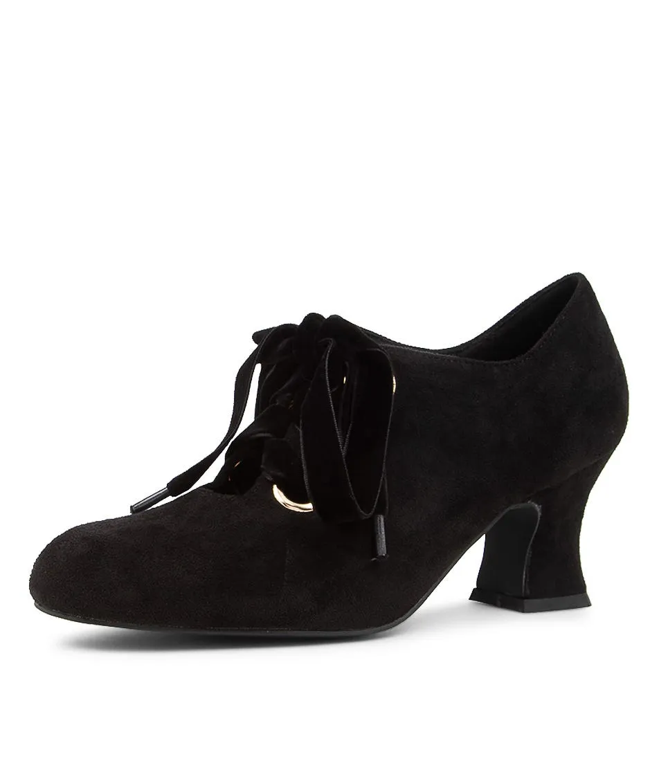 I LOVE BILLY Yalanda Black Microsuede Heels