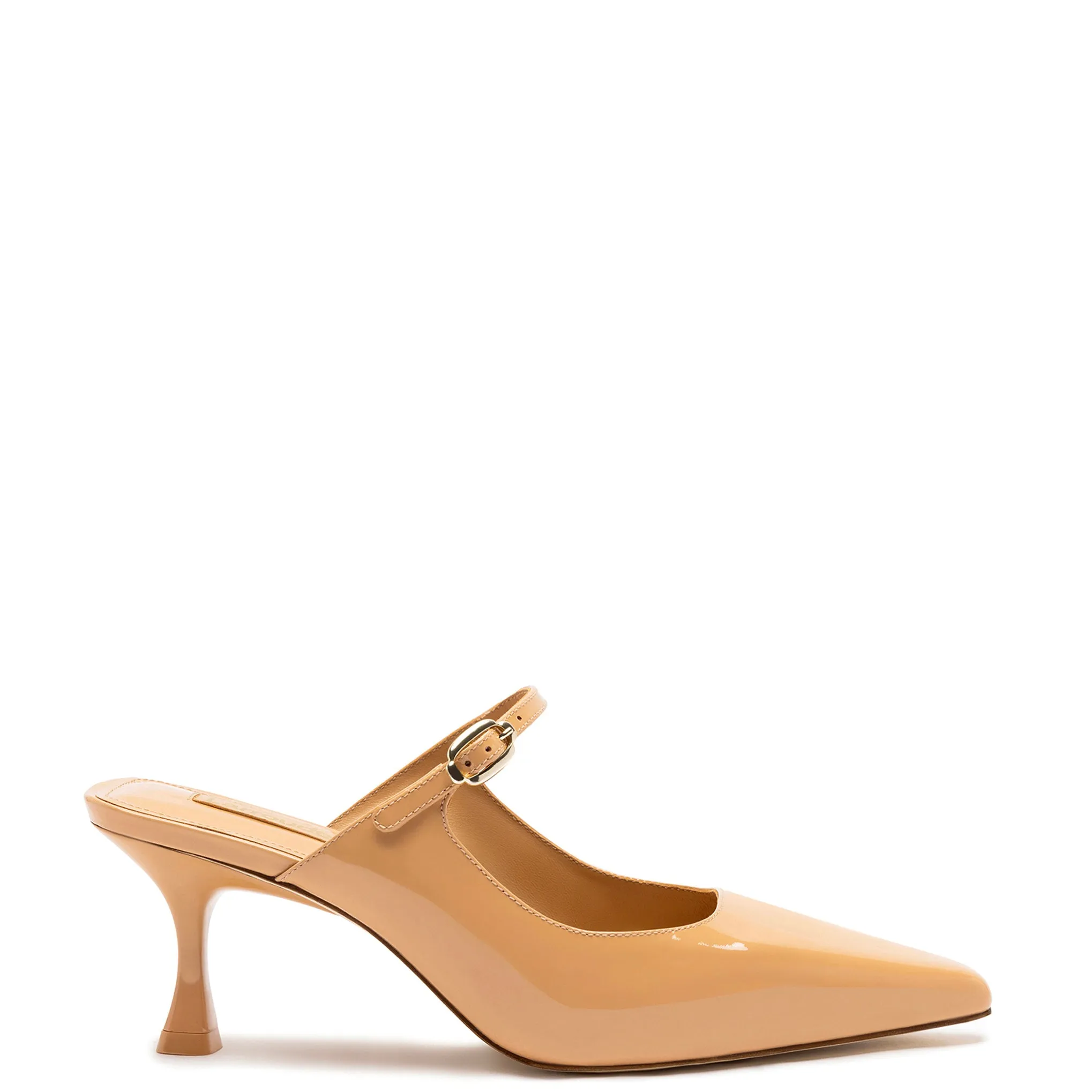 Tan Patent Leather Ines Mules