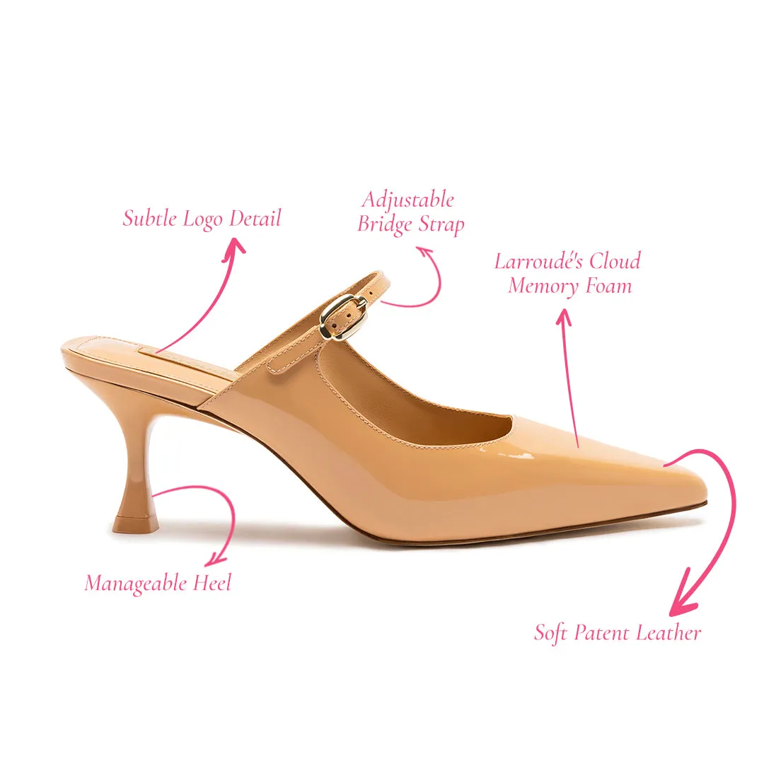 Tan Patent Leather Ines Mules