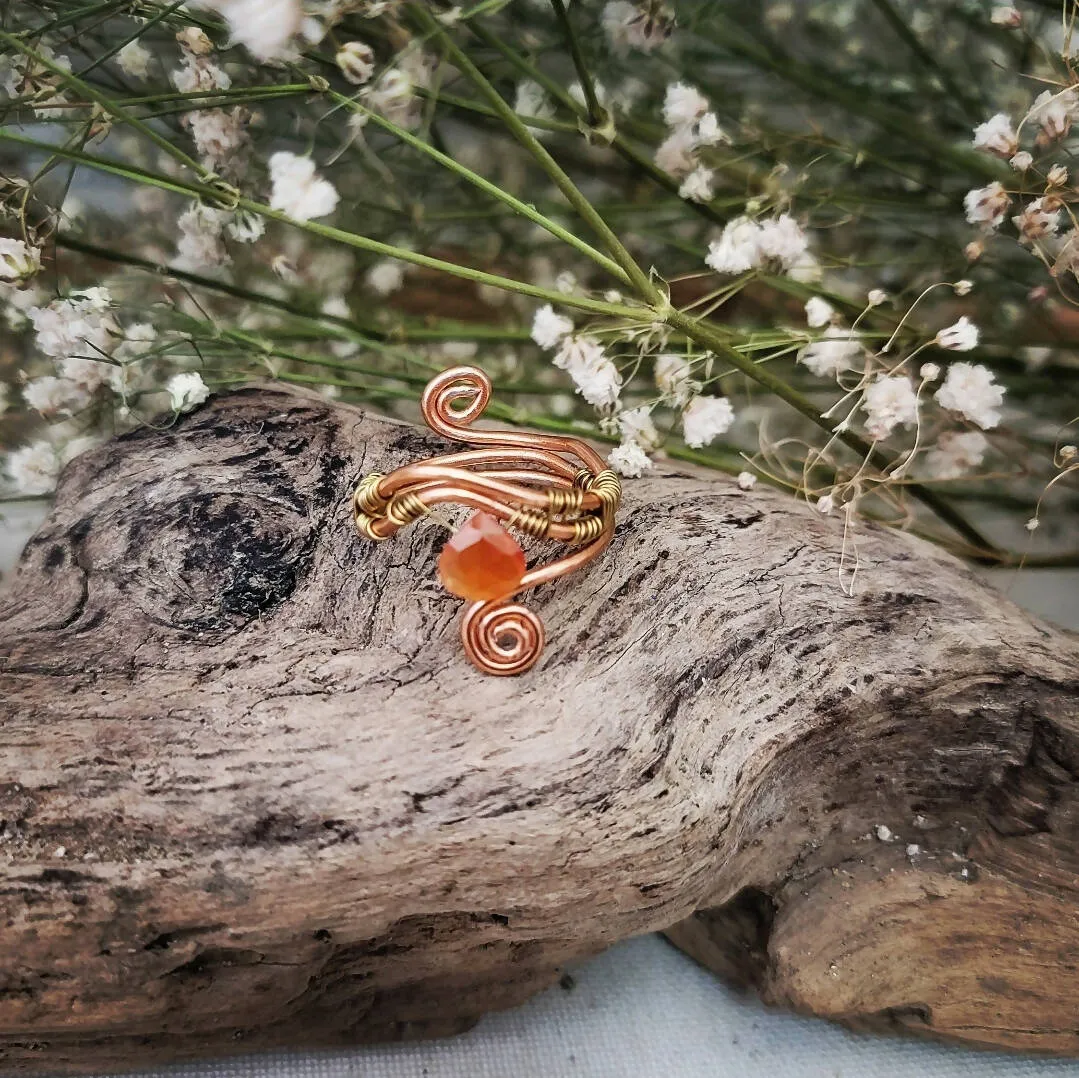 Wire Wrapped Ring-Chalcedony Onion