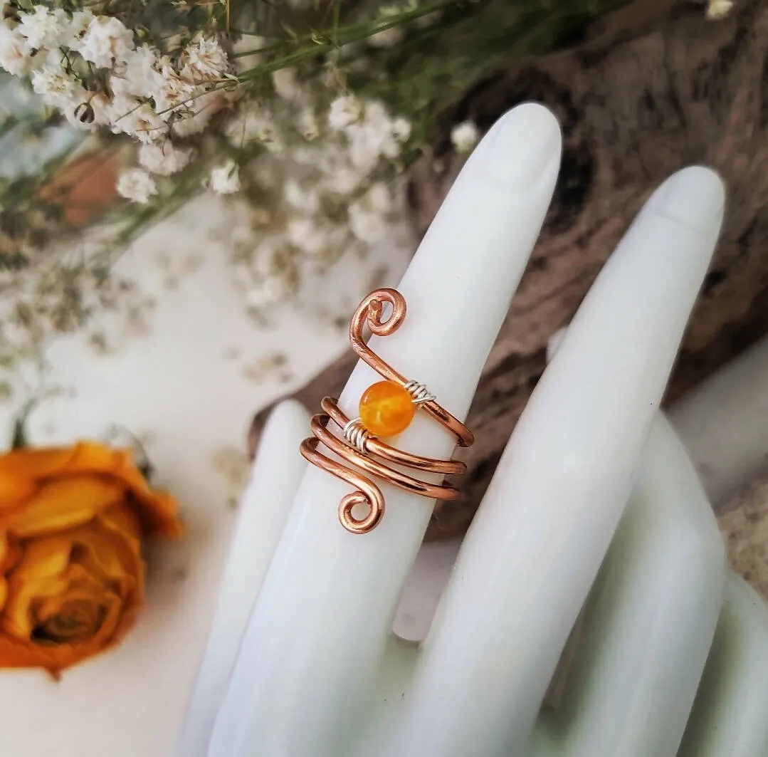 Wire Wrapped Ring- Citrine