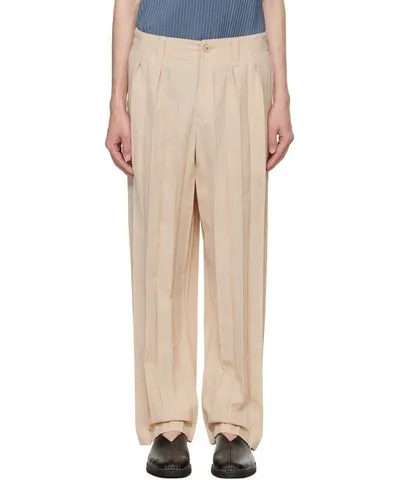 Issey Miyake Beige Edge Ensemble Trousers