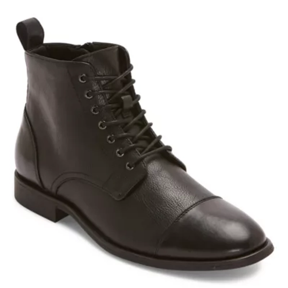 J. Ferrar Mens Colebrook Flat Heel Lace Up Boots