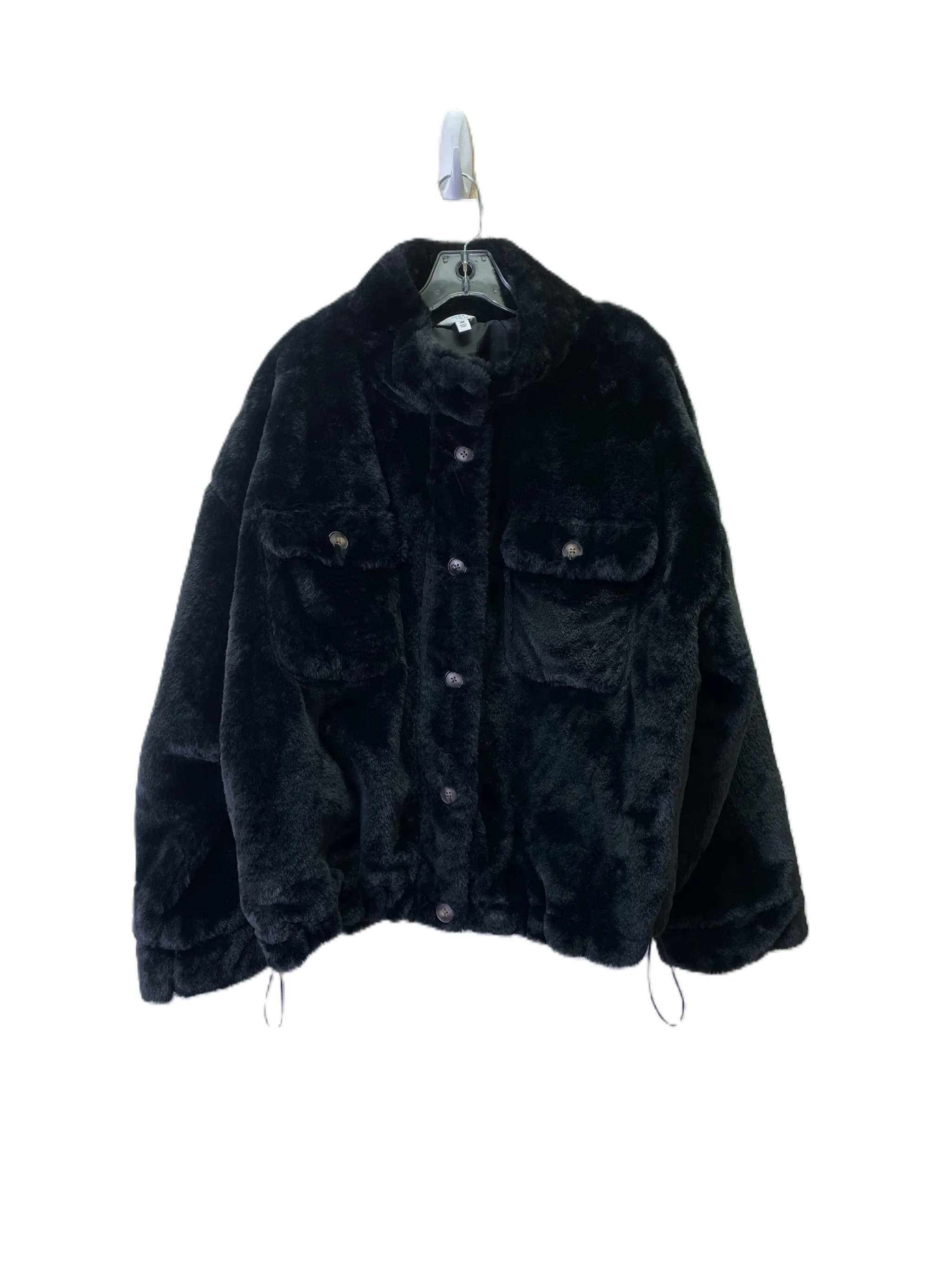 JACKET FAUX FUR & SHERPA TIME AND TRU in BLACK, Size: 2X