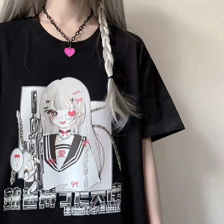 Japanese Dark Girl Oversize T-Shirt BY50053