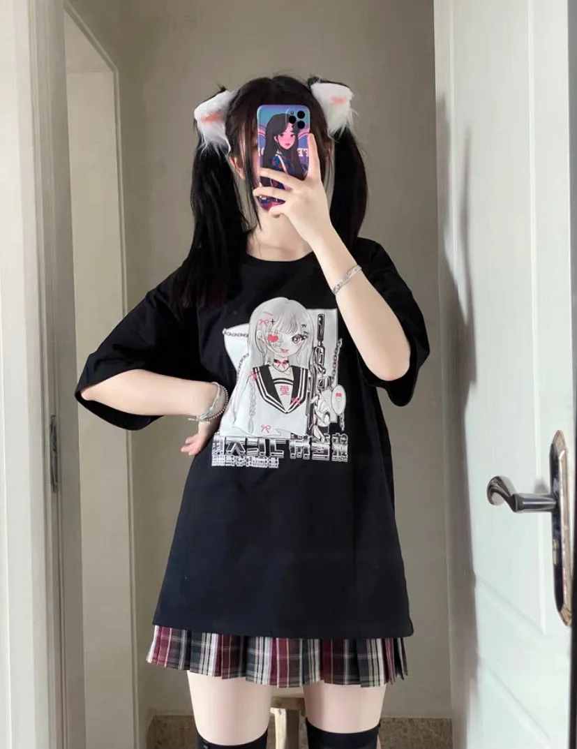 Japanese Dark Girl Oversize T-Shirt BY50053