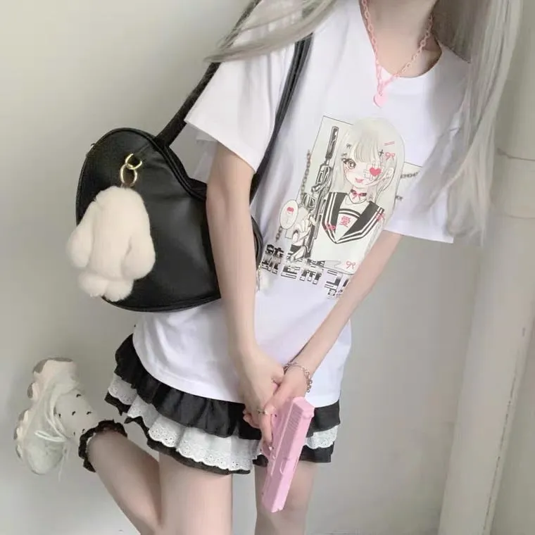 Japanese Dark Girl Oversize T-Shirt BY50053