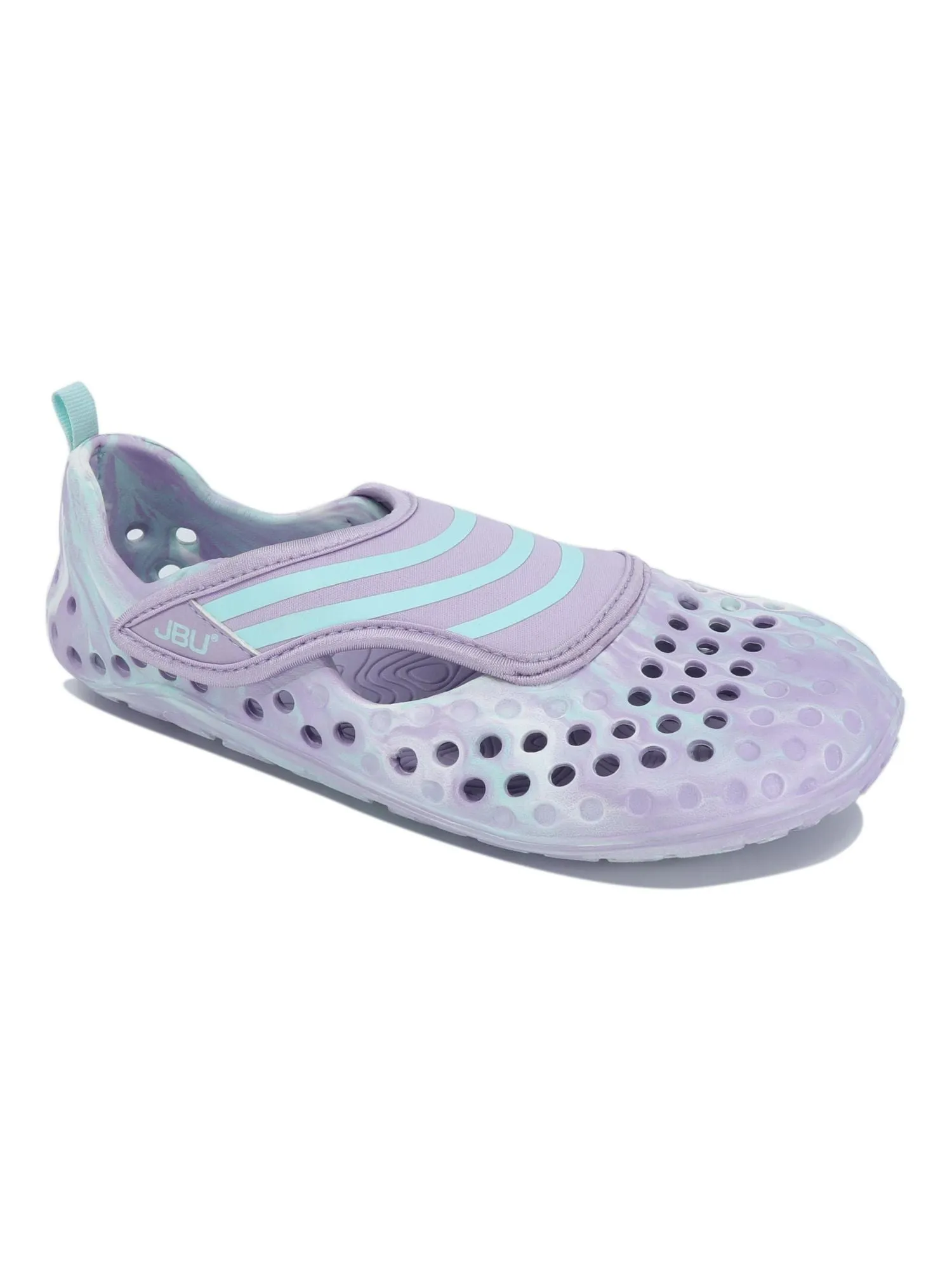 JBU Women's Purple Water Shoes with Heel Pull-Tab and Cut-Out Design