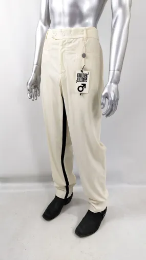 Jean Paul Gaultier Vintage Mens Cream Extra Long Leg Trousers