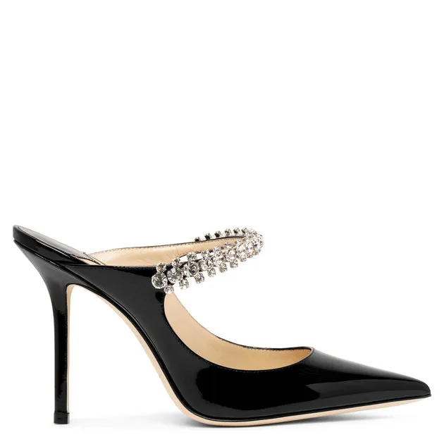 Jimmy Choo Bing 100 patent black mules