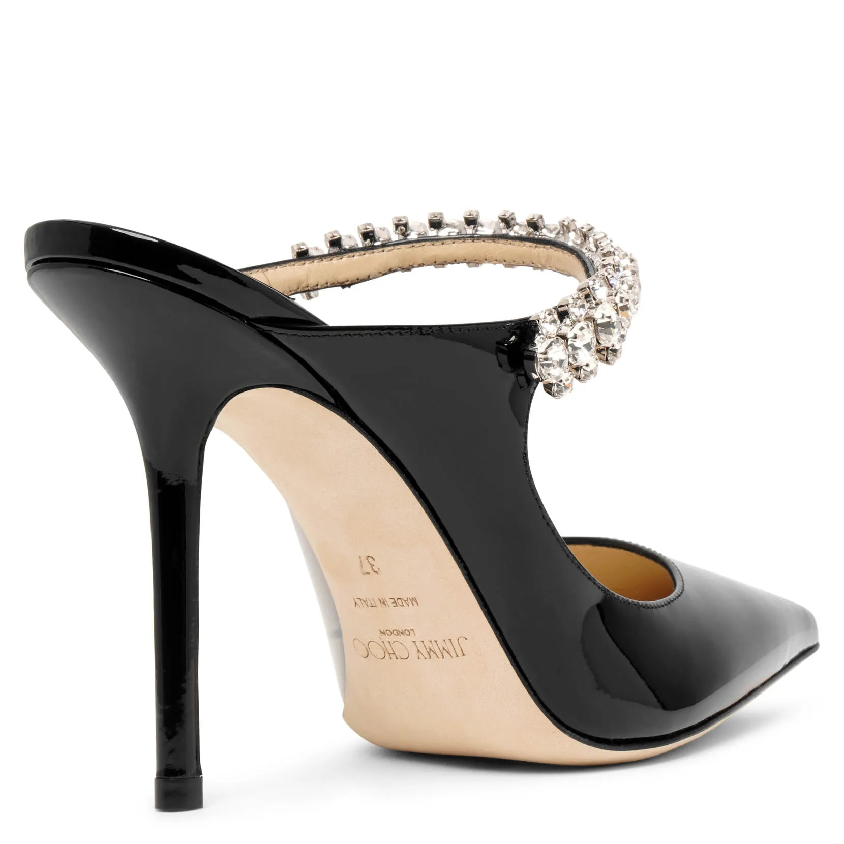 Jimmy Choo Bing 100 patent black mules