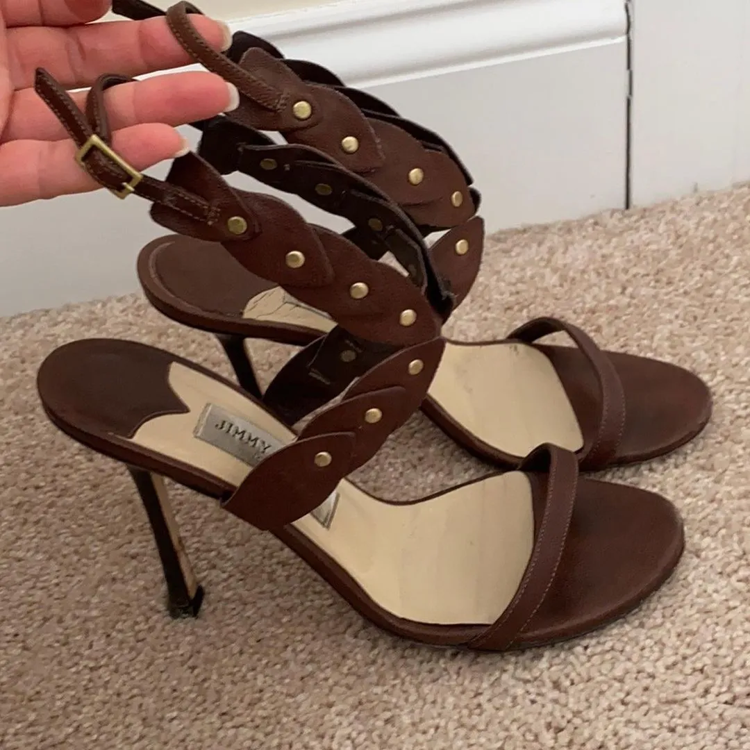 Jimmy Choo Gladiator Heels with Stud Details Size 8