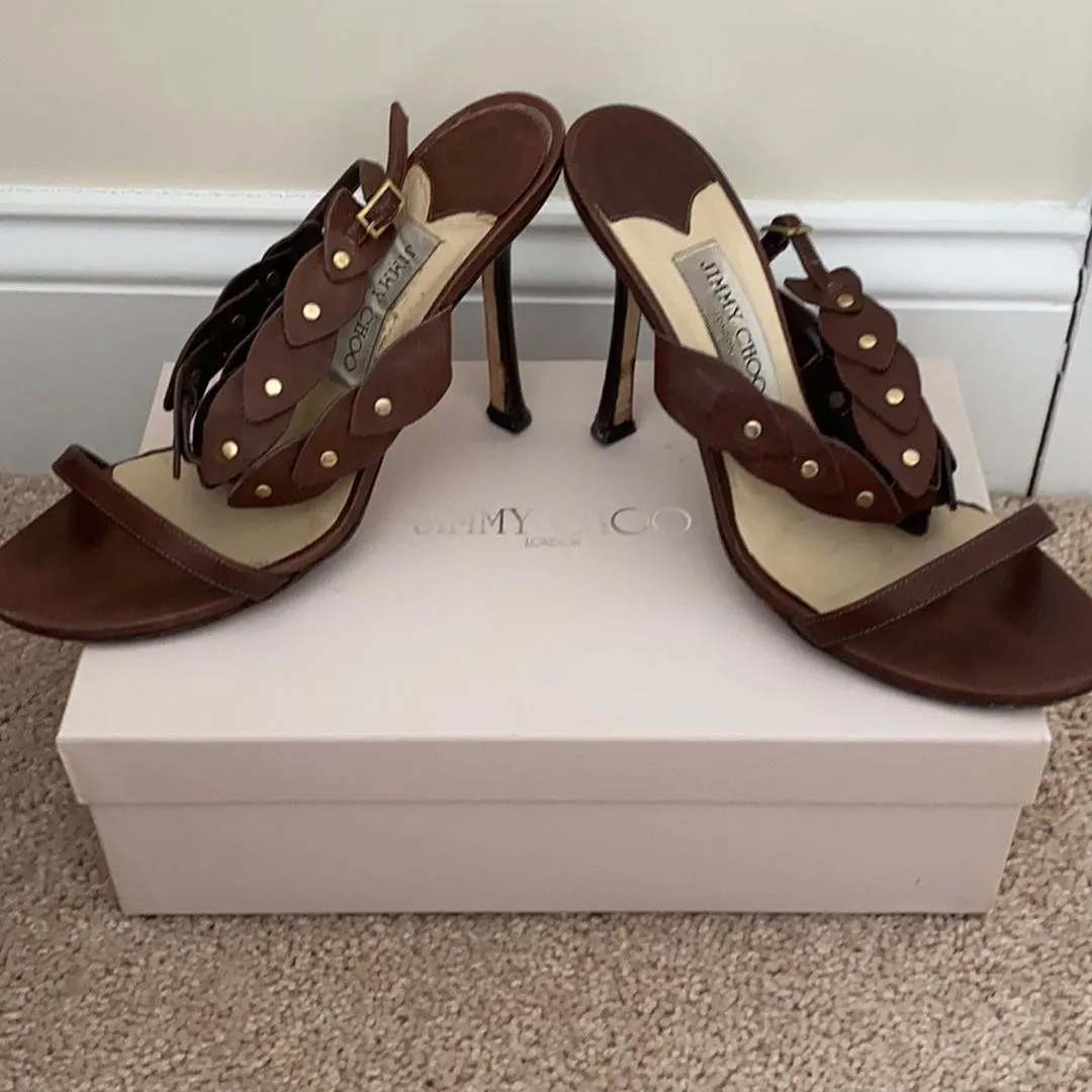 Jimmy Choo Gladiator Heels with Stud Details Size 8