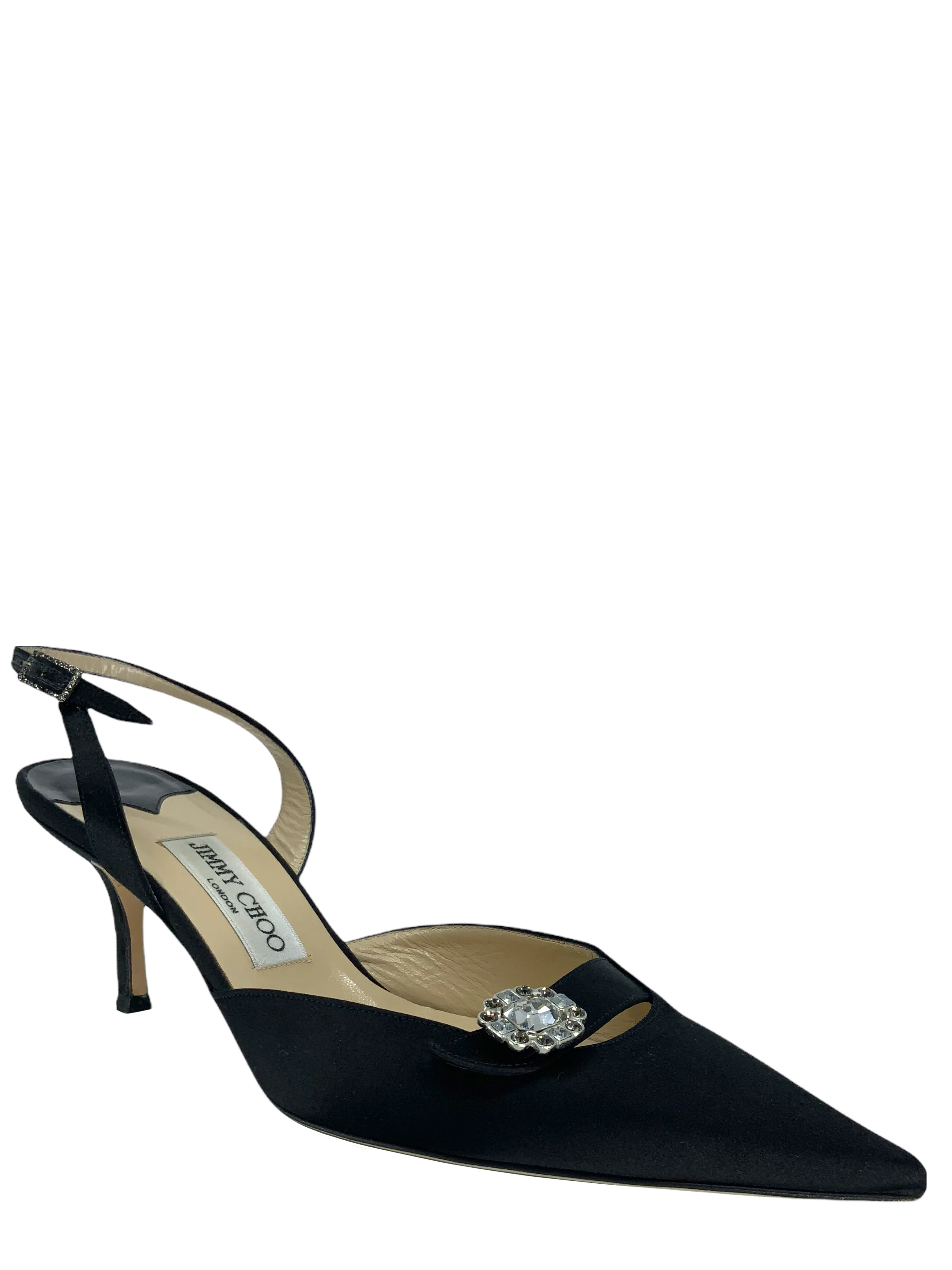 Jimmy Choo satin point toe slingback pumps size 10.5 - Buy now