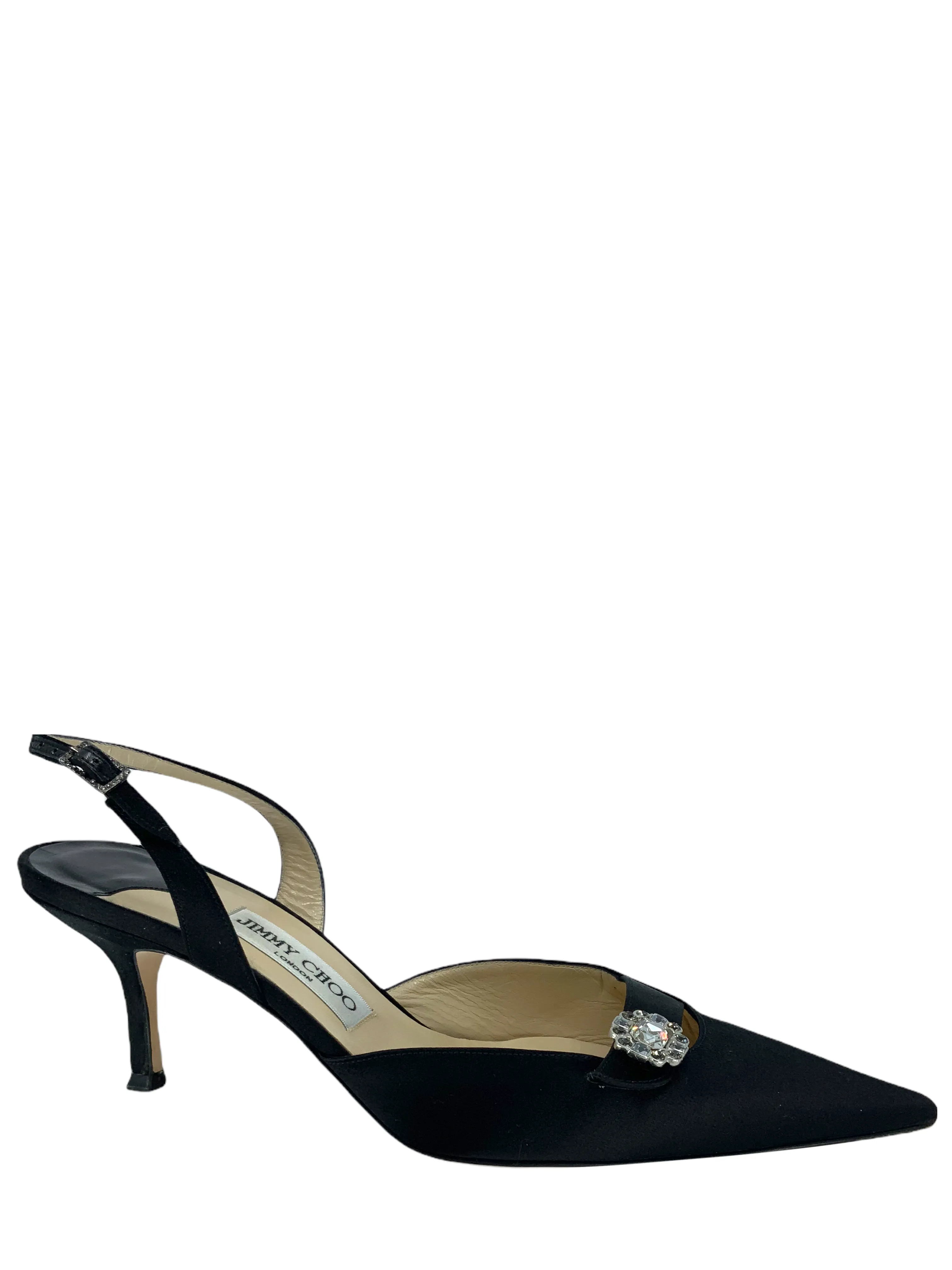 Jimmy Choo satin point toe slingback pumps size 10.5 - Buy now