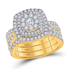 Keene Jewelers 14kt Yellow Gold Round Diamond Bridal Wedding Ring Band Set 2 Cttw