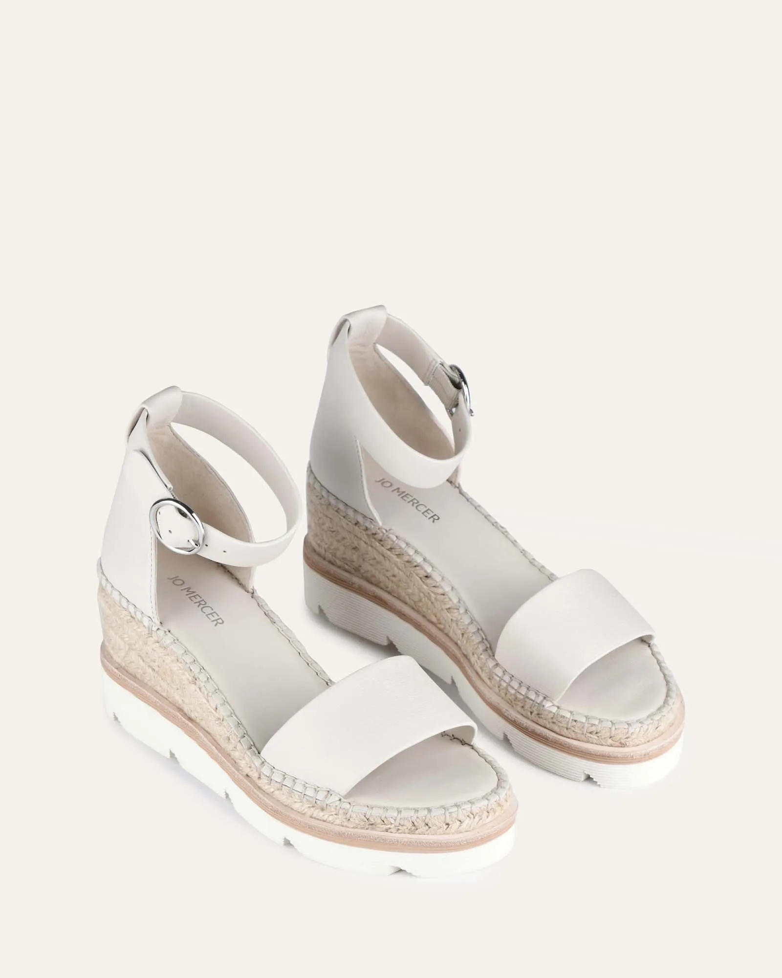 Mid Heel Bone Leather Wedges by KELLY