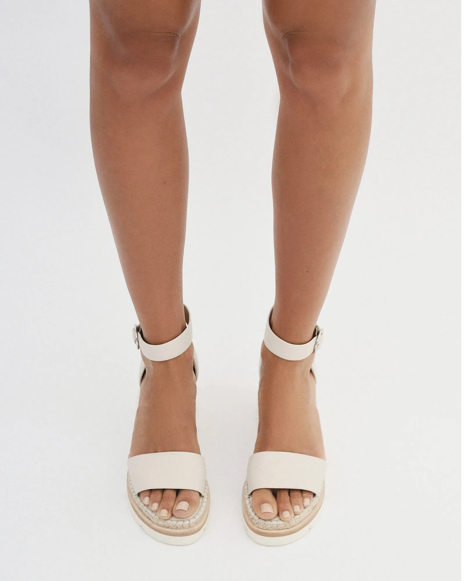 Mid Heel Bone Leather Wedges by KELLY