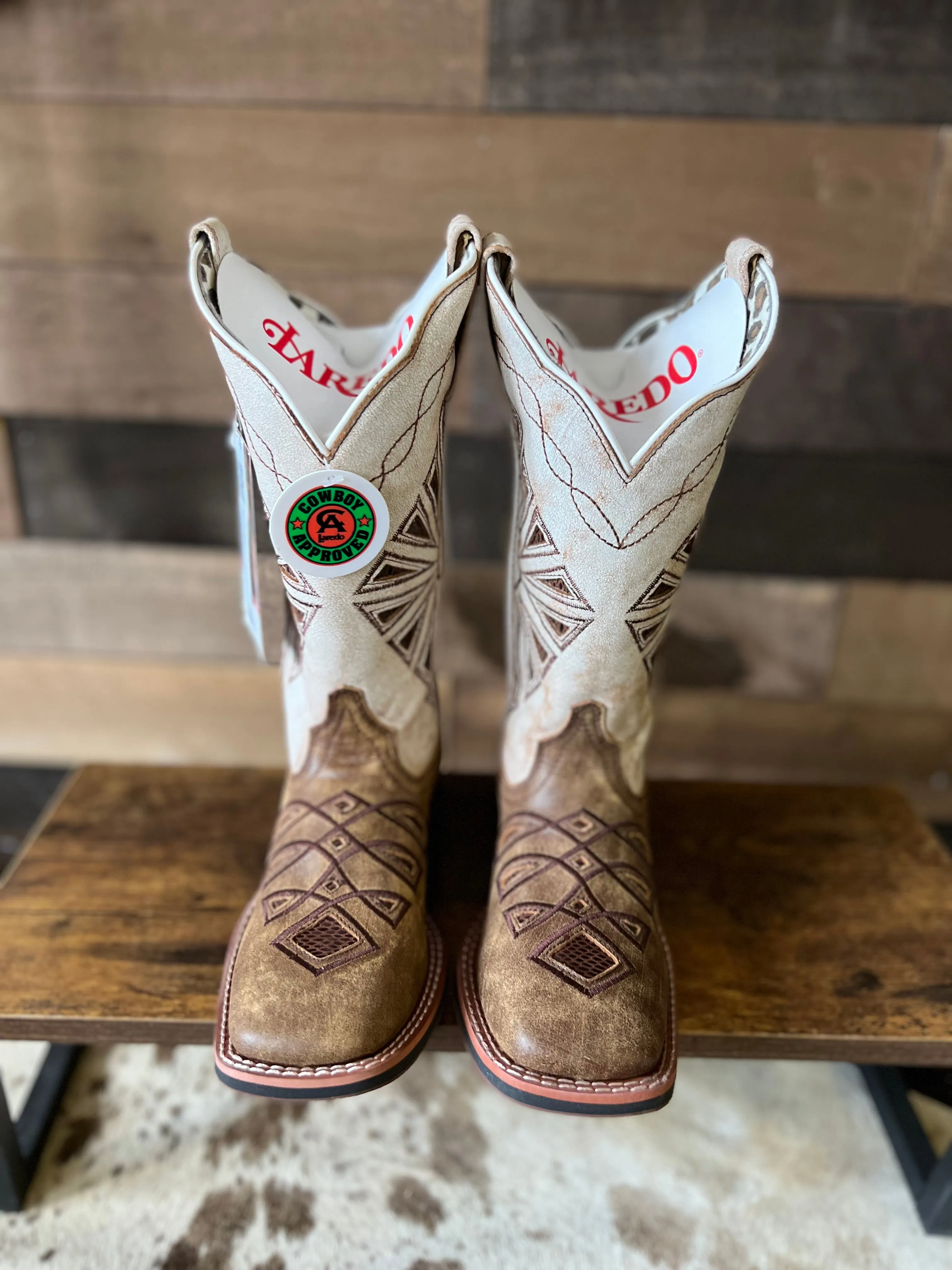 Brown and Bone White Boots for Kite Flying Days