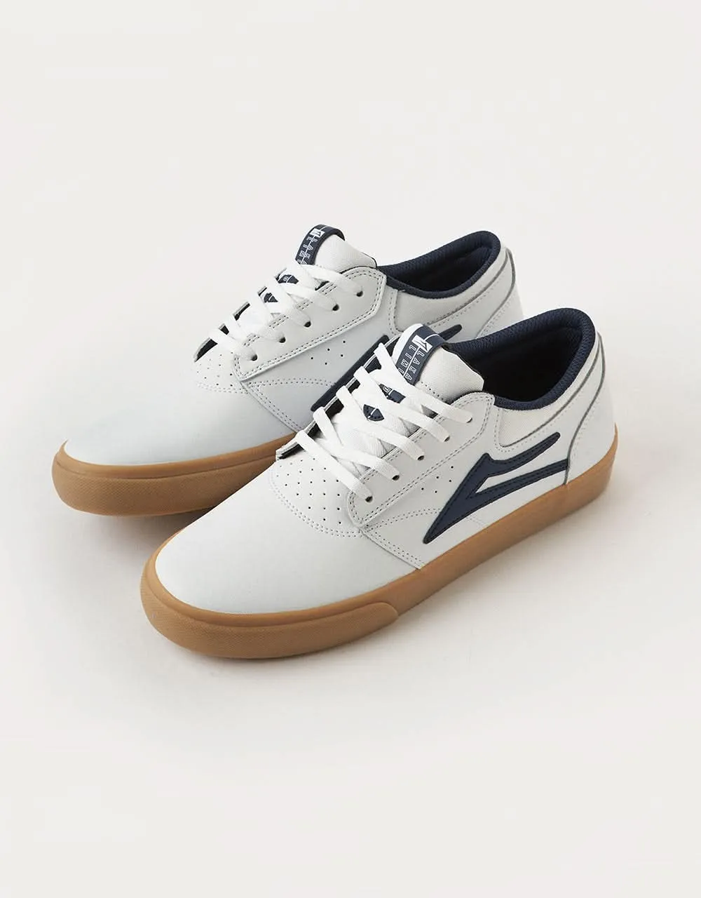 Lakai Griffin Skate Shoes - White/Gum Leather