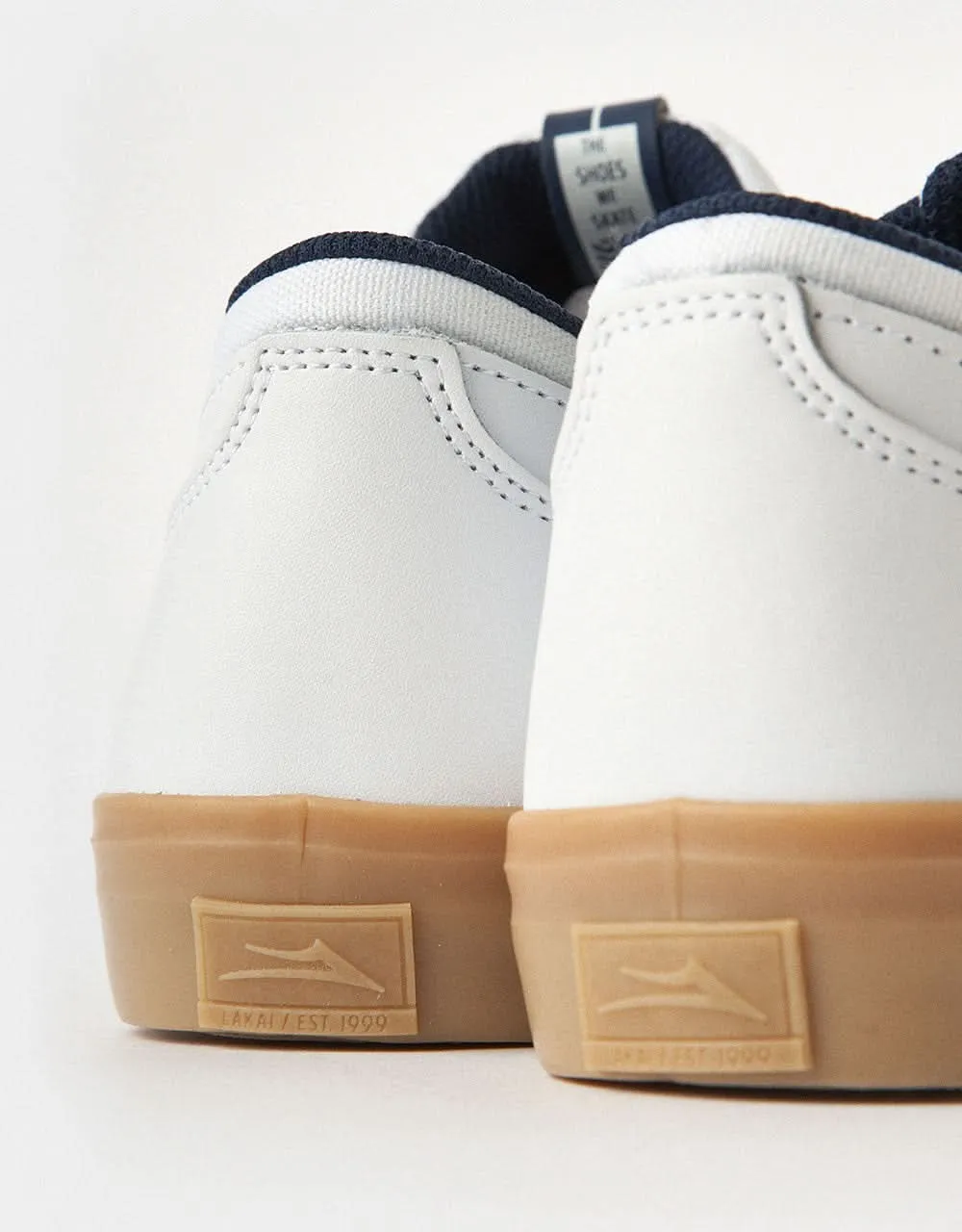 Lakai Griffin Skate Shoes - White/Gum Leather