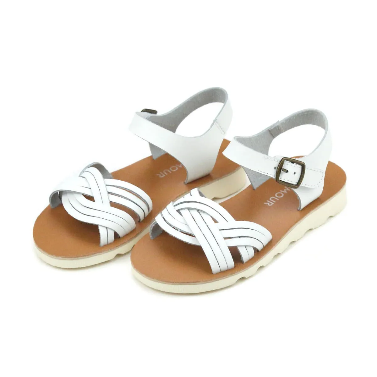 White Athena Braided Sandal - Love Sandals