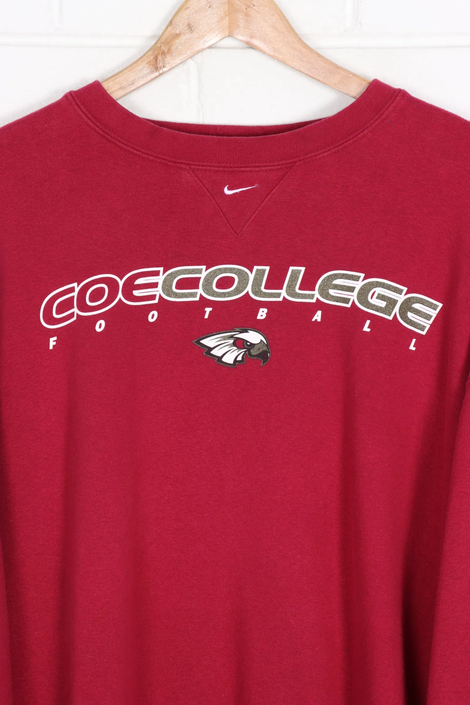 Large NIKE College Sweatshirt with Glitter Detail, 4XL