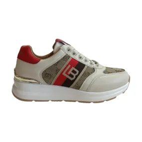 Laura Biagiotti Platform Kid Sneakers 8408 Donna Beige Red