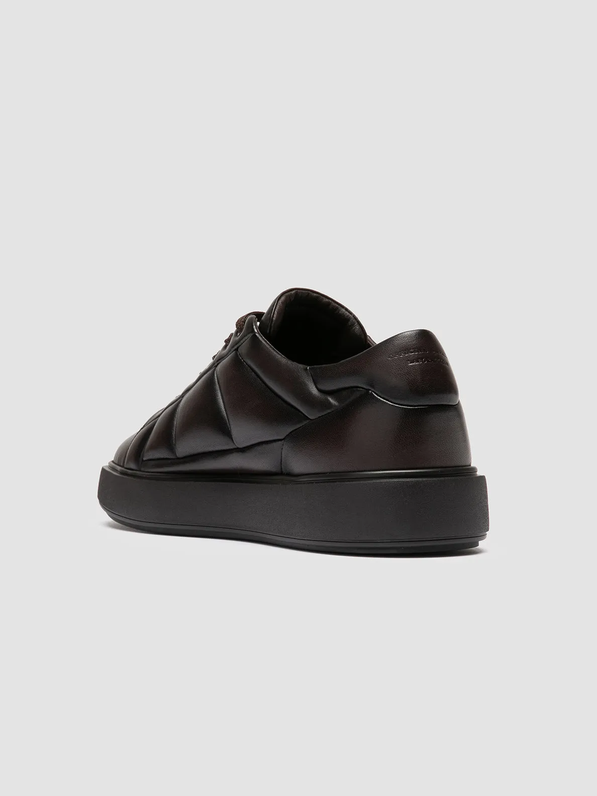 LEISURE 001 - Brown Leather Low Top Sneakers