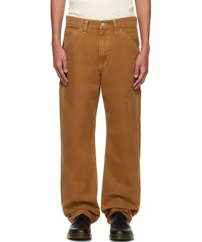 Levi's Tan 568 Loose Straight Carpenter Trousers