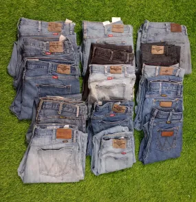 Levi's, Wrangler, and More Brands - 100 Pcs of Jeans